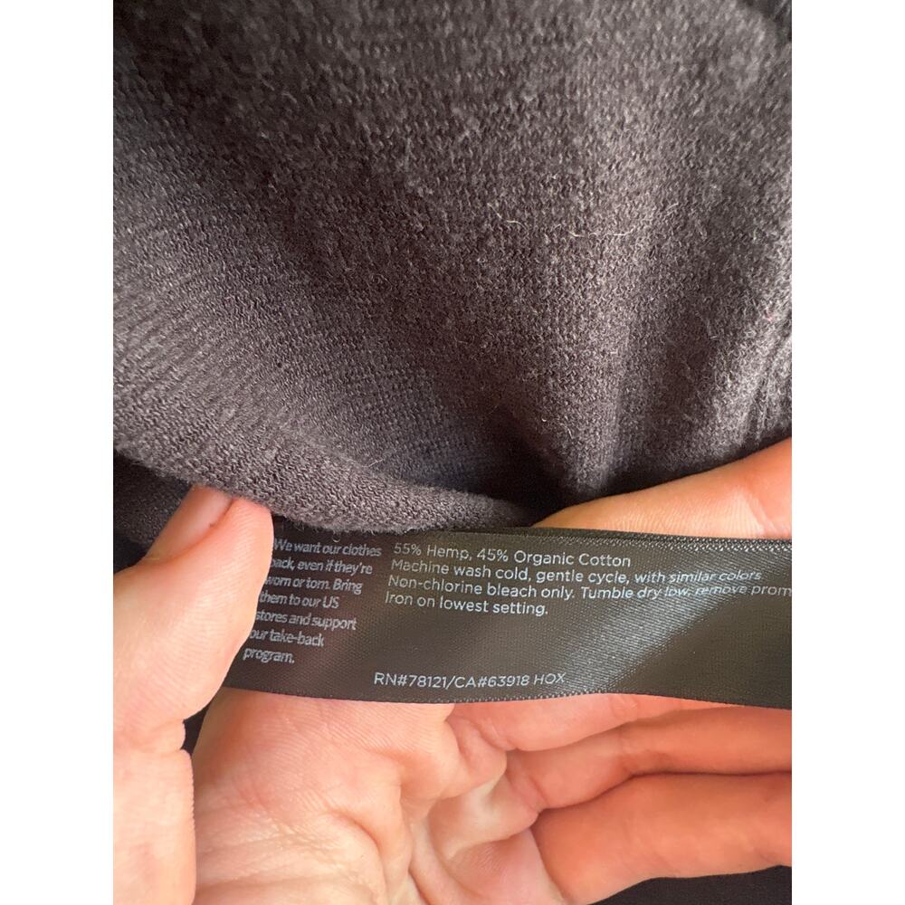 Eileen Fisher Hemp Organic Cotton Tee Womens 2X Plus Black V-Neck Dolman Sleeve - Picture 5 of 6
